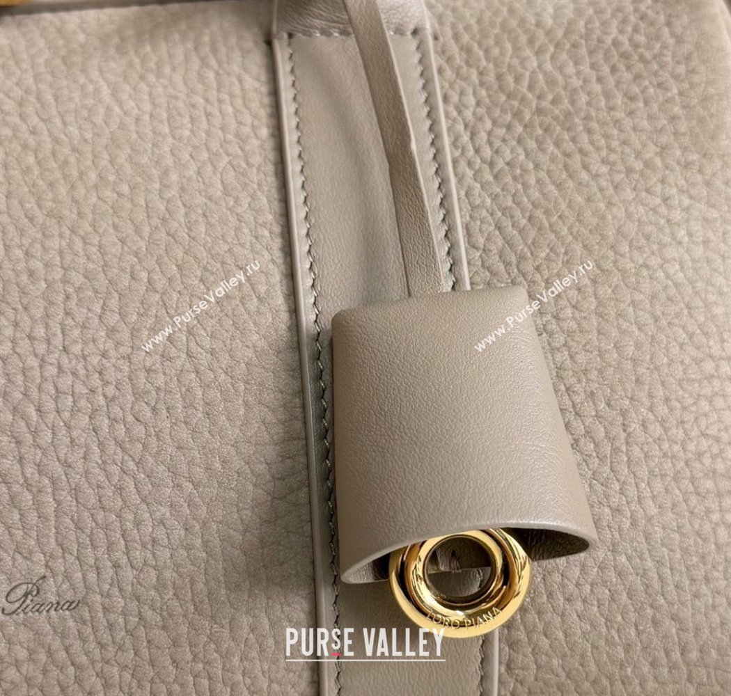 Loro Piana Loom Top Handle bag L25 in Nubuck and Calfskin Leather Taupe 2025 0925 (XLU-250925087)