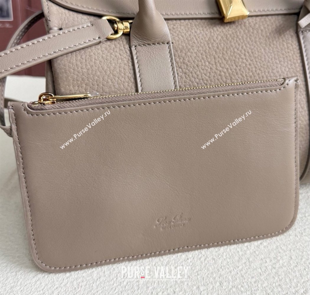 Loro Piana Loom Top Handle bag L25 in Nubuck and Calfskin Leather Taupe 2025 0925 (XLU-250925087)