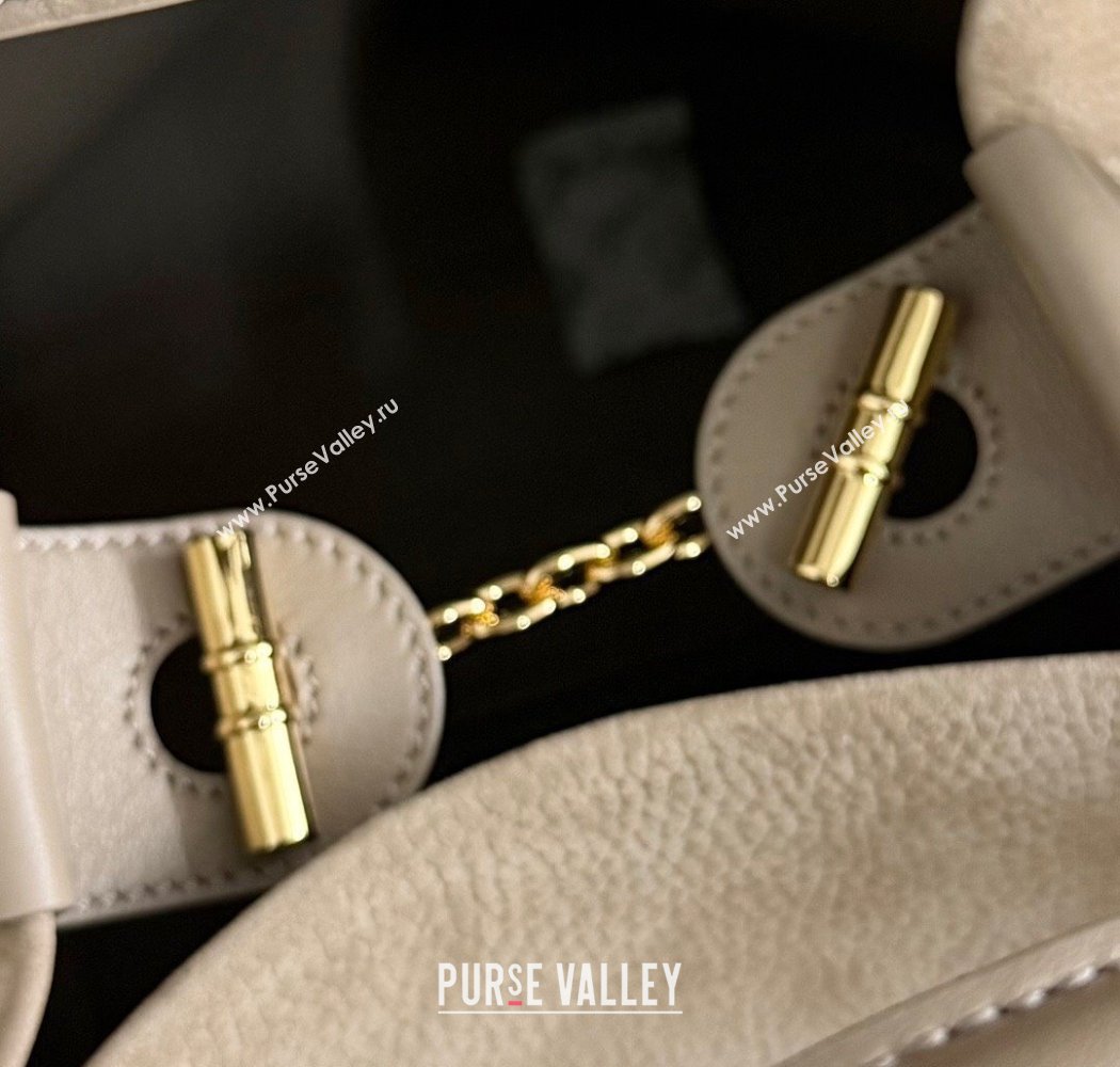 Loro Piana Large Bale Bucket Bag in Grained Nubuck Grey 2025 0925 (XLU-250925052)