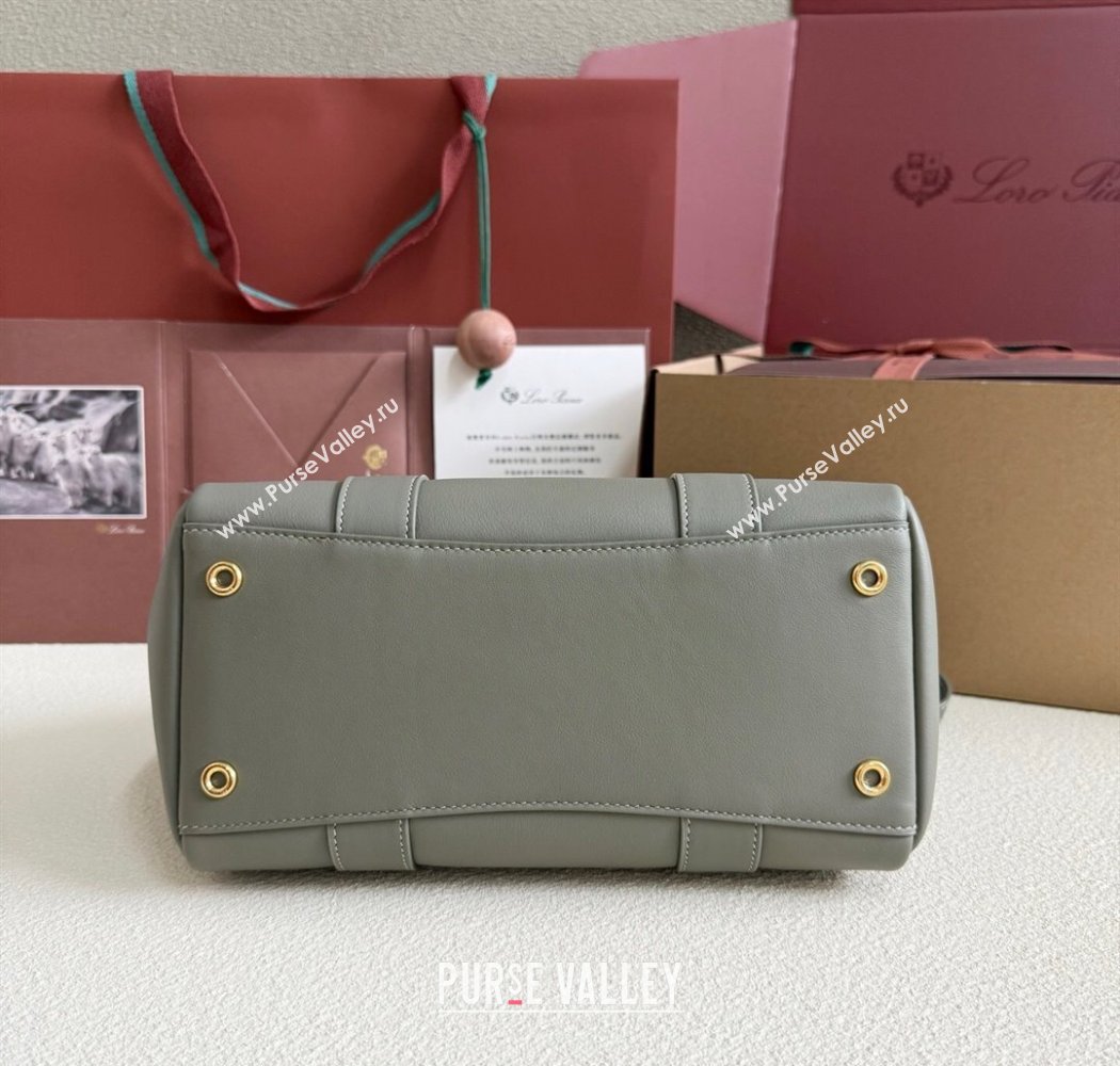 Loro Piana Loom Top Handle bag L25 in Calfskin Leather Sheen Green 2025 0925 (XLU-250925089)