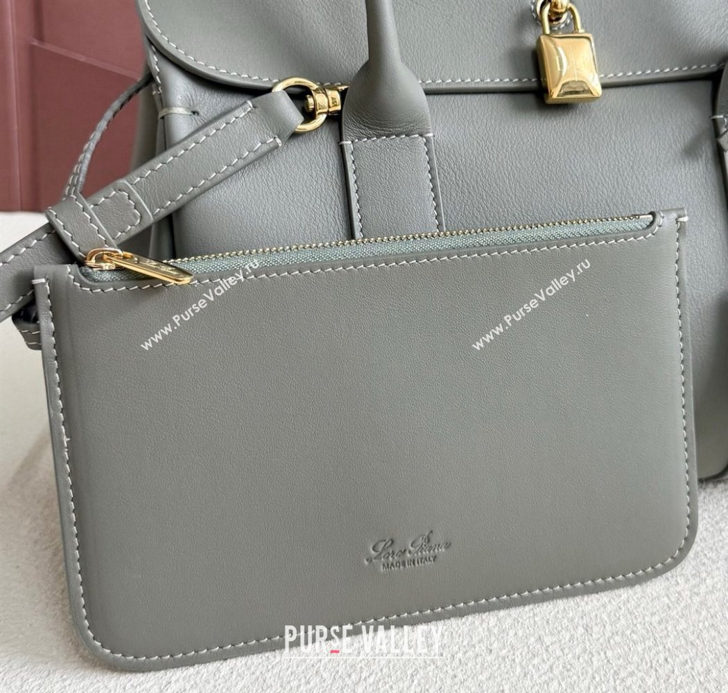 Loro Piana Loom Top Handle bag L25 in Calfskin Leather Sheen Green 2025 0925 (XLU-250925089)