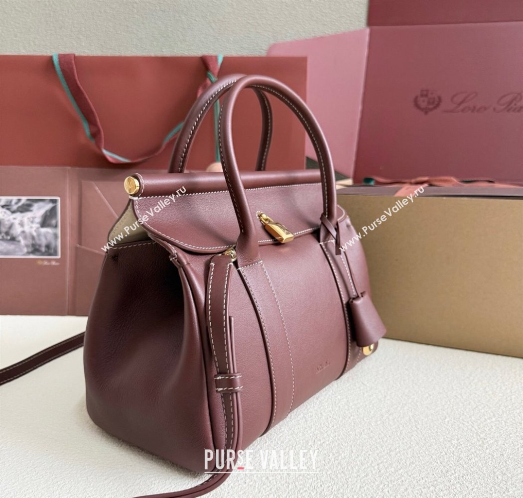 Loro Piana Loom Top Handle bag L25 in Calfskin Leather Smoke Caramel 2025 0925 (XLU-250925090)