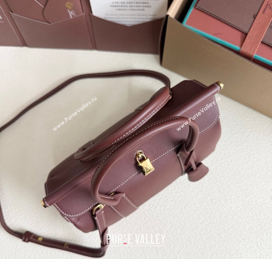 Loro Piana Loom Top Handle bag L25 in Calfskin Leather Smoke Caramel 2025 0925 (XLU-250925090)