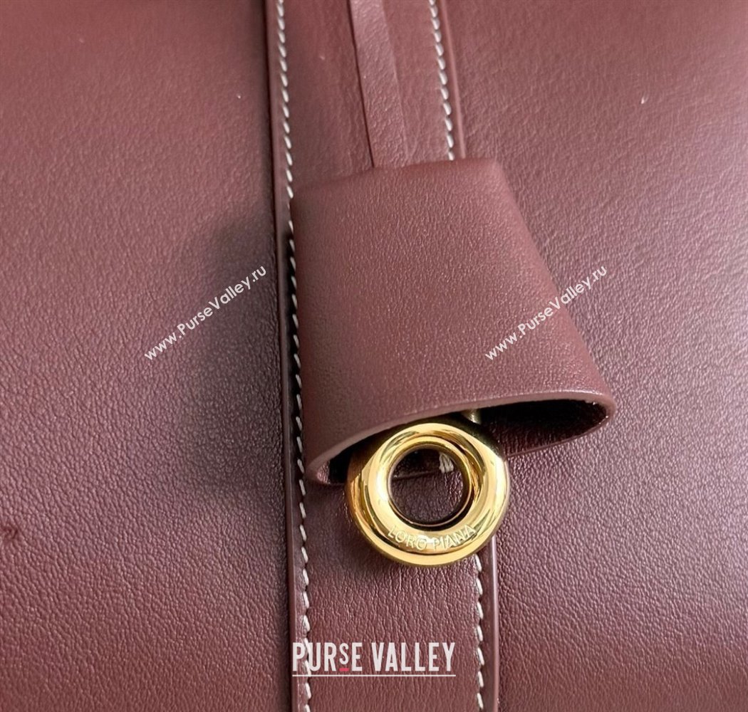 Loro Piana Loom Top Handle bag L25 in Calfskin Leather Smoke Caramel 2025 0925 (XLU-250925090)