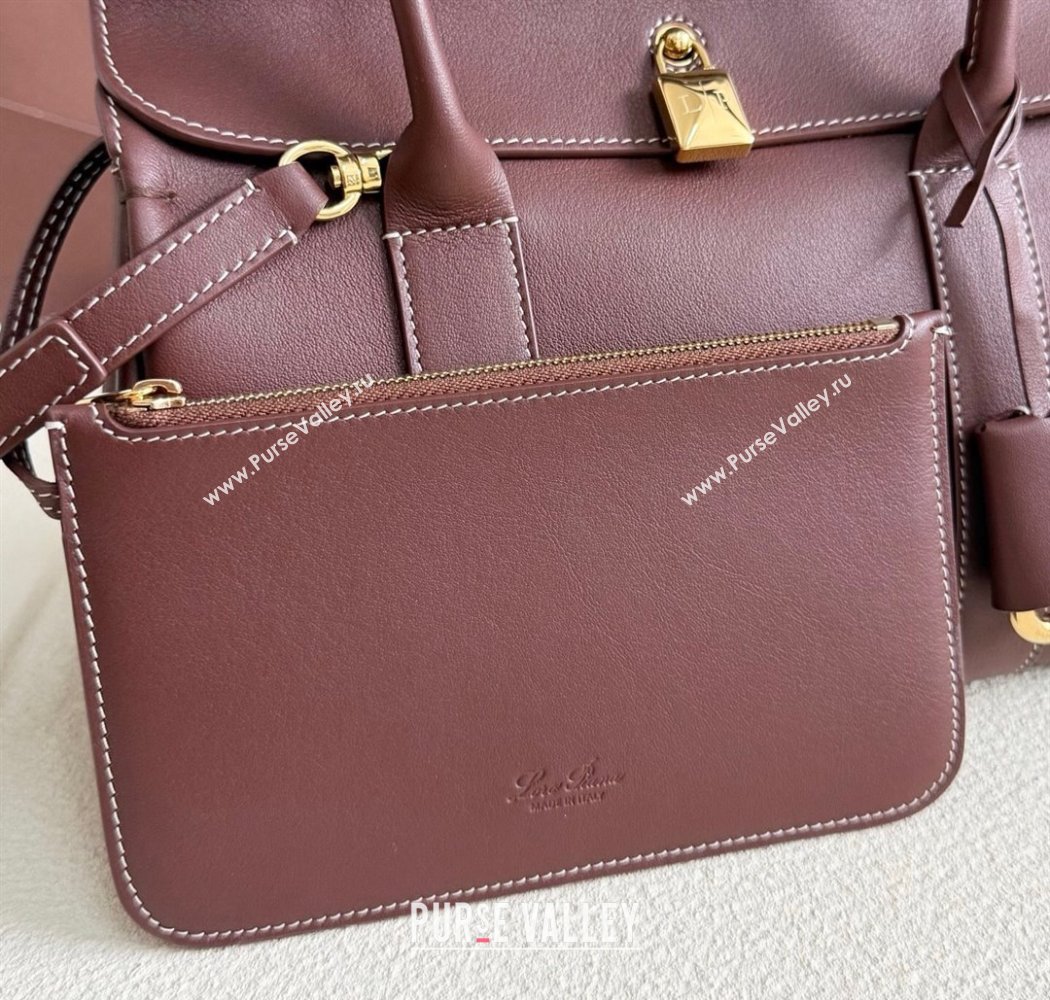 Loro Piana Loom Top Handle bag L25 in Calfskin Leather Smoke Caramel 2025 0925 (XLU-250925090)