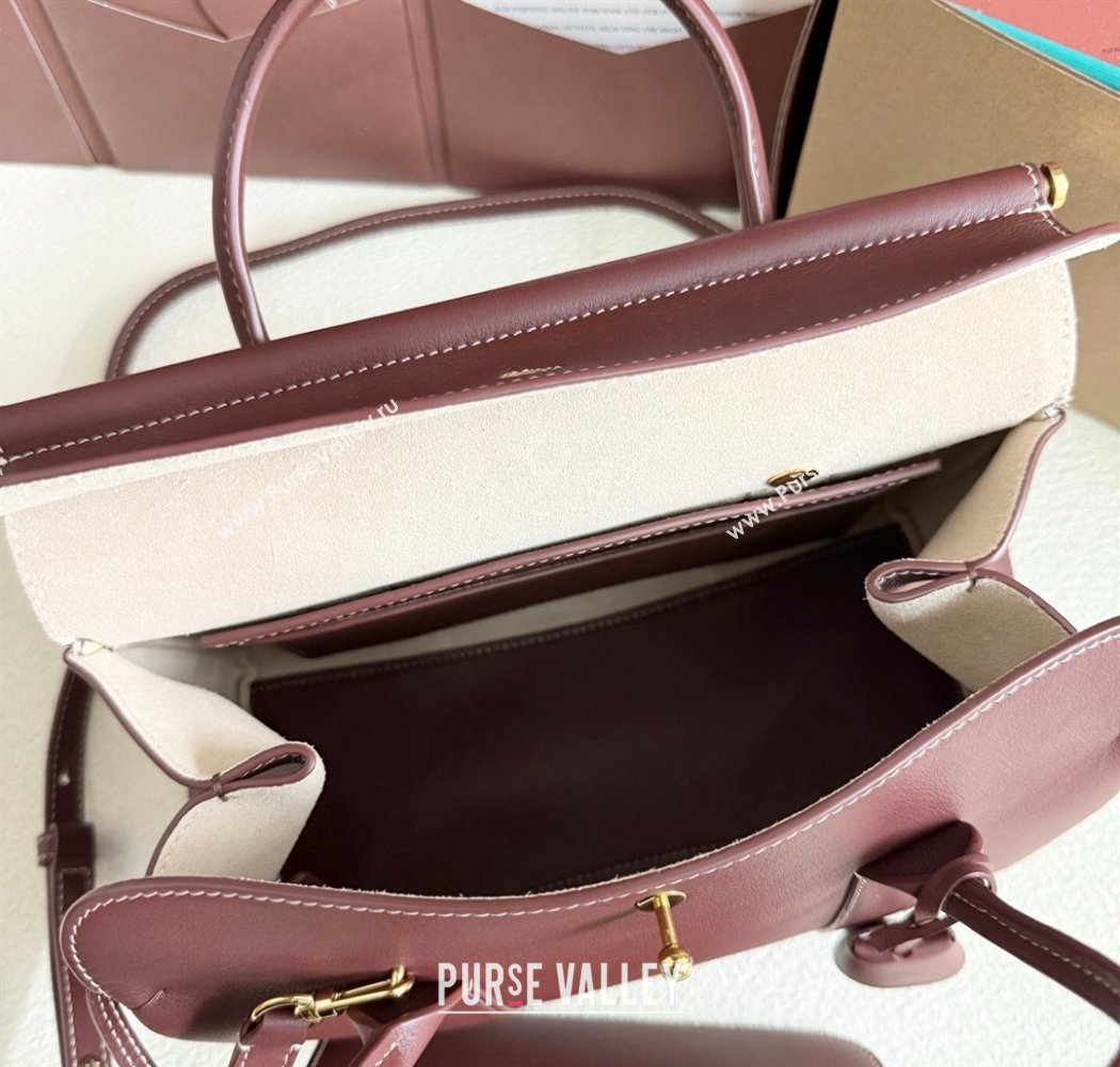 Loro Piana Loom Top Handle bag L25 in Calfskin Leather Smoke Caramel 2025 0925 (XLU-250925090)