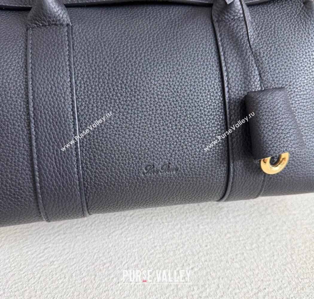 Loro Piana Loom Top Handle bag L25 in Grained Calfskin Leather Black 2025 0925 (XLU-250925092)