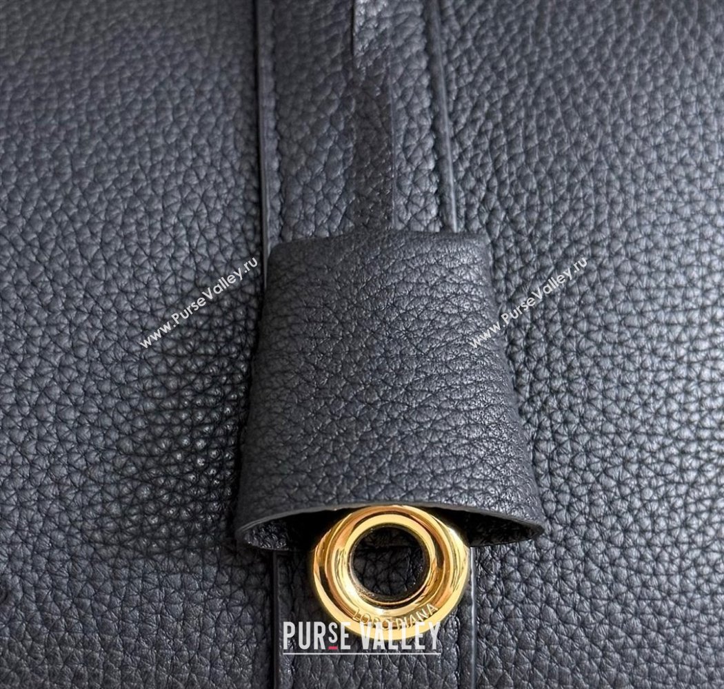 Loro Piana Loom Top Handle bag L25 in Grained Calfskin Leather Black 2025 0925 (XLU-250925092)