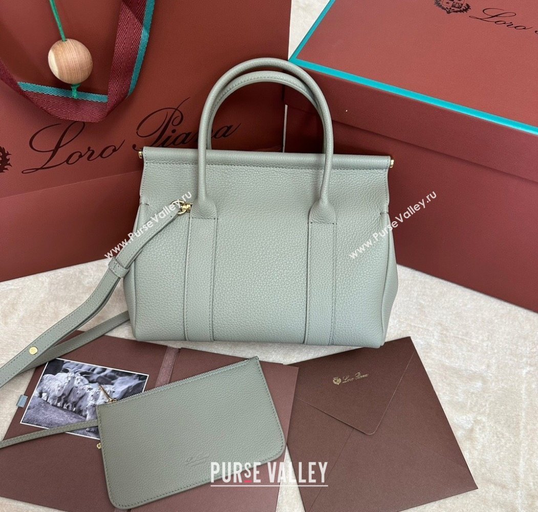 Loro Piana Loom Top Handle bag L25 in Grained Calfskin Leather Dry Artemisia 2025 0925 (XLU-250925093)