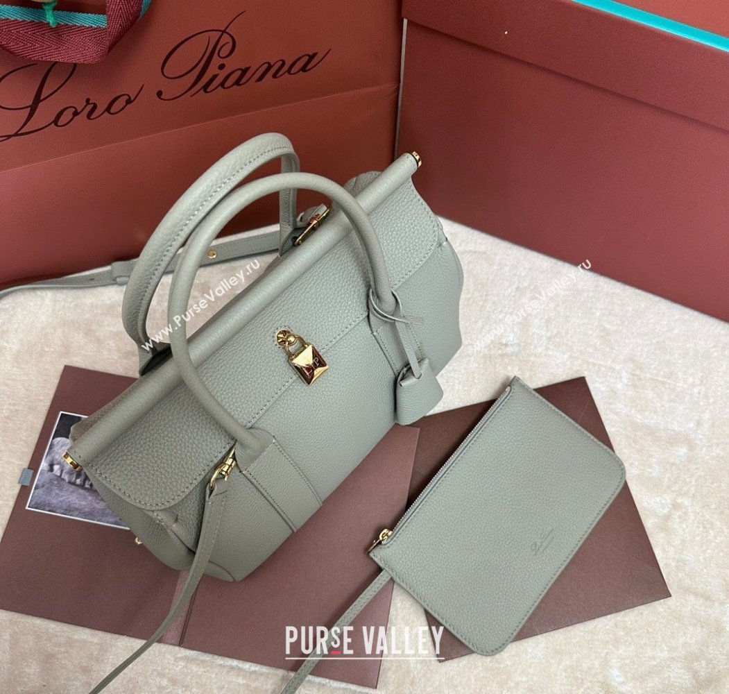 Loro Piana Loom Top Handle bag L25 in Grained Calfskin Leather Dry Artemisia 2025 0925 (XLU-250925093)