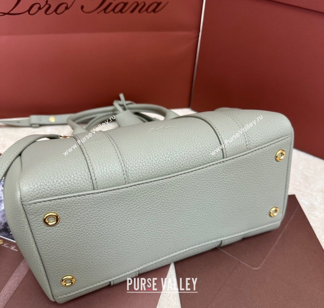 Loro Piana Loom Top Handle bag L25 in Grained Calfskin Leather Dry Artemisia 2025 0925 (XLU-250925093)