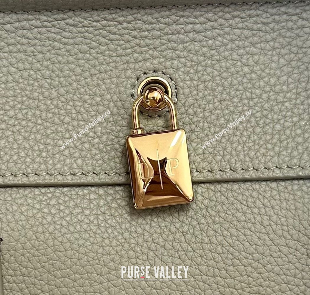 Loro Piana Loom Top Handle bag L25 in Grained Calfskin Leather Dry Artemisia 2025 0925 (XLU-250925093)