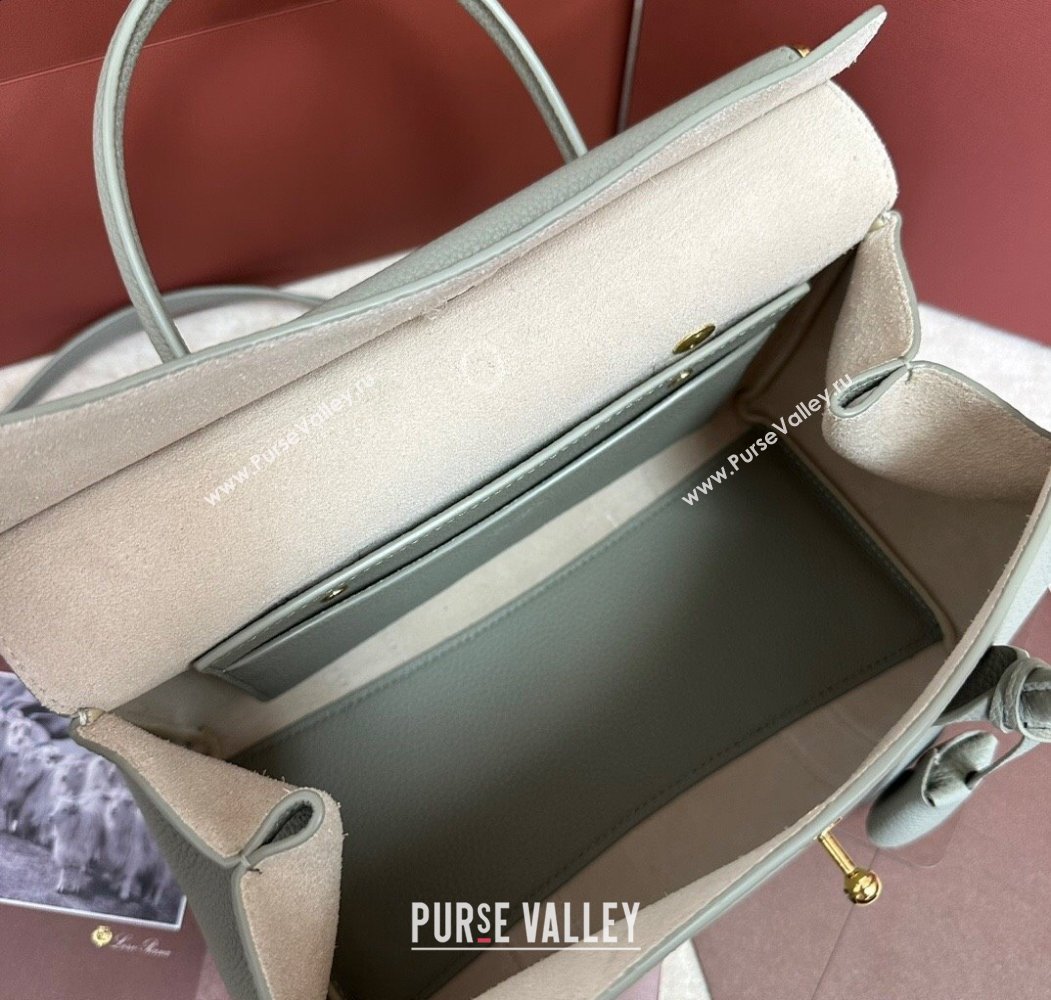 Loro Piana Loom Top Handle bag L25 in Grained Calfskin Leather Dry Artemisia 2025 0925 (XLU-250925093)