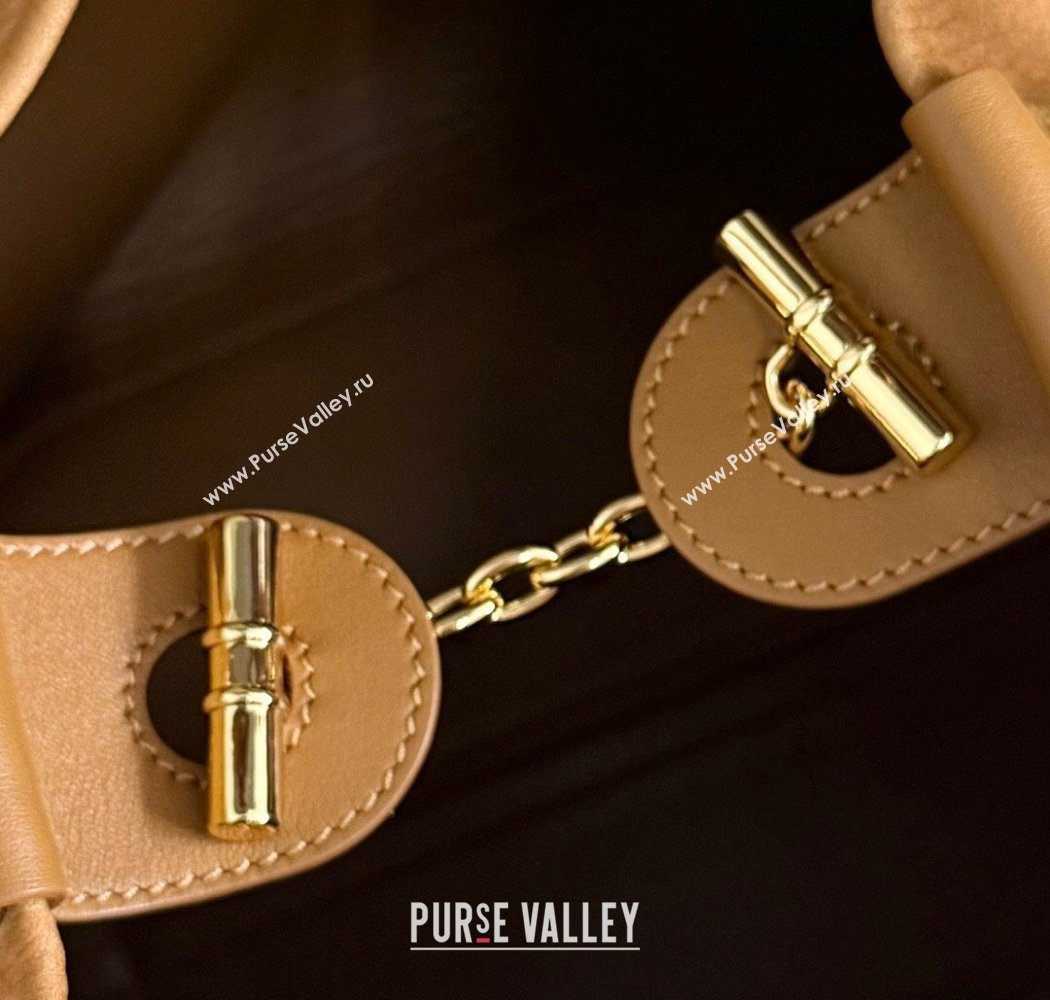 Loro Piana Large Bale Bucket Bag in Grained Nubuck Brown 2025 0925 (XLU-250925053)