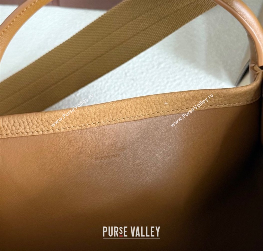 Loro Piana Large Bale Bucket Bag in Grained Nubuck Brown 2025 0925 (XLU-250925053)