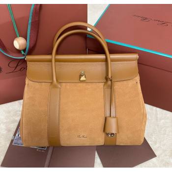 Loro Piana Loom Top Handle bag L32 in Nubuck and Calfskin Leather Brown 2025 0925 (XLU-250925094)