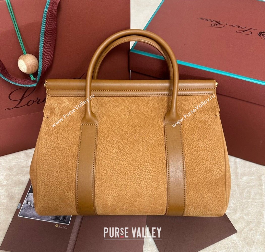 Loro Piana Loom Top Handle bag L32 in Nubuck and Calfskin Leather Brown 2025 0925 (XLU-250925094)