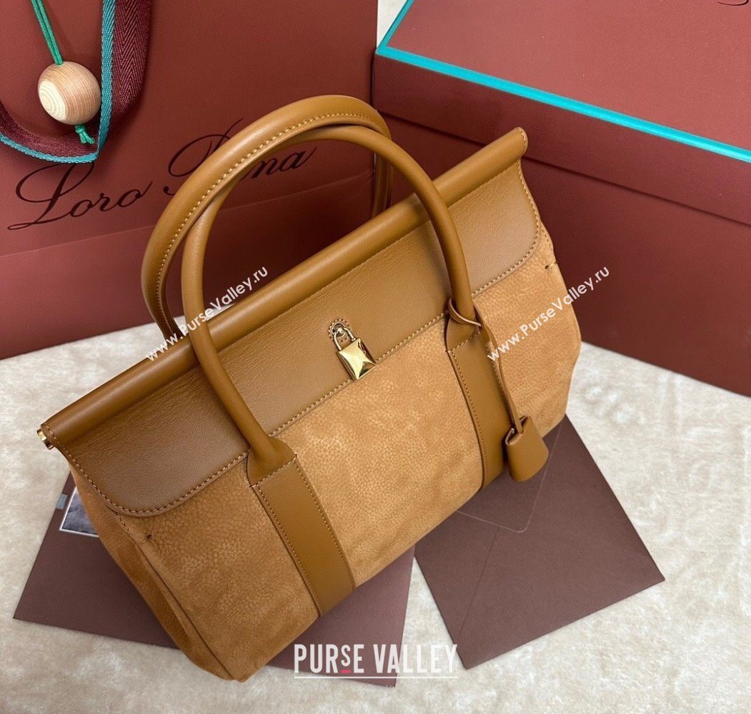 Loro Piana Loom Top Handle bag L32 in Nubuck and Calfskin Leather Brown 2025 0925 (XLU-250925094)