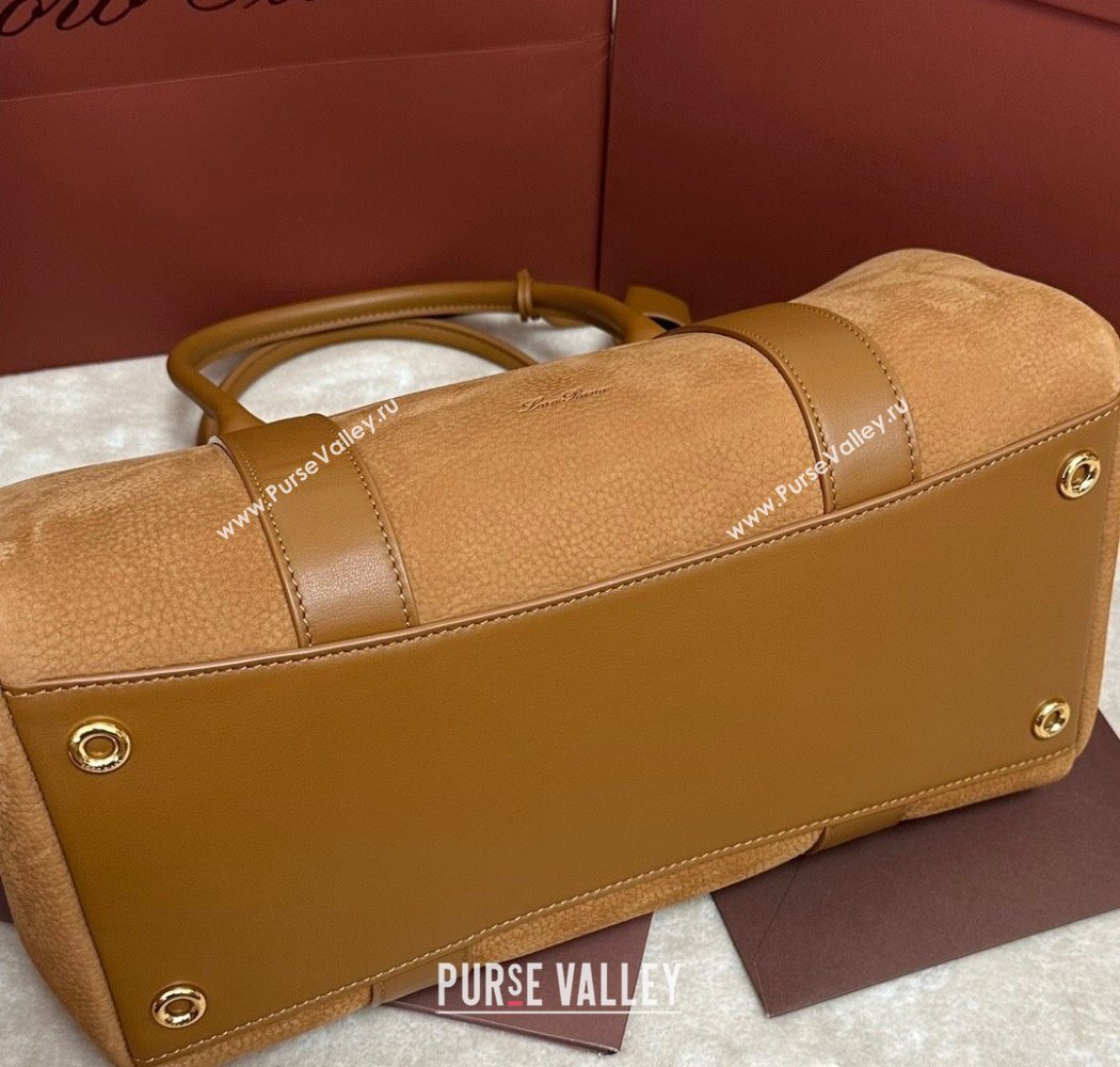 Loro Piana Loom Top Handle bag L32 in Nubuck and Calfskin Leather Brown 2025 0925 (XLU-250925094)
