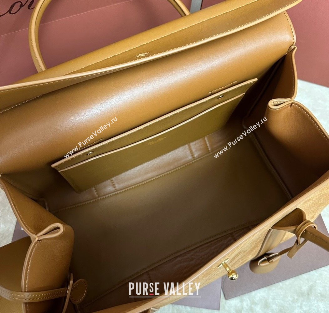 Loro Piana Loom Top Handle bag L32 in Nubuck and Calfskin Leather Brown 2025 0925 (XLU-250925094)