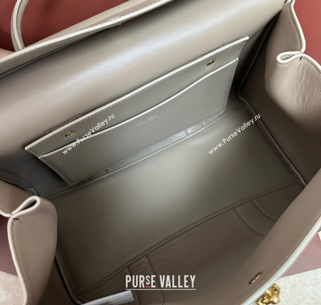 Loro Piana Loom Top Handle bag L32 in Nubuck and Calfskin Leather Grey 2025 0925 (XLU-250925095)