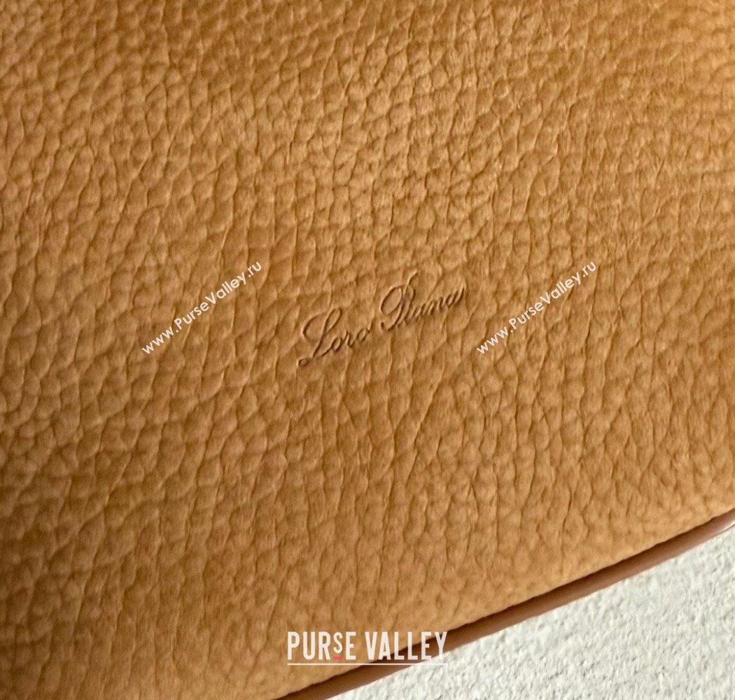 Loro Piana Micro Bale Bucket Bag in Grained Nubuck Brown 2025 0925 (XLU-250925048)
