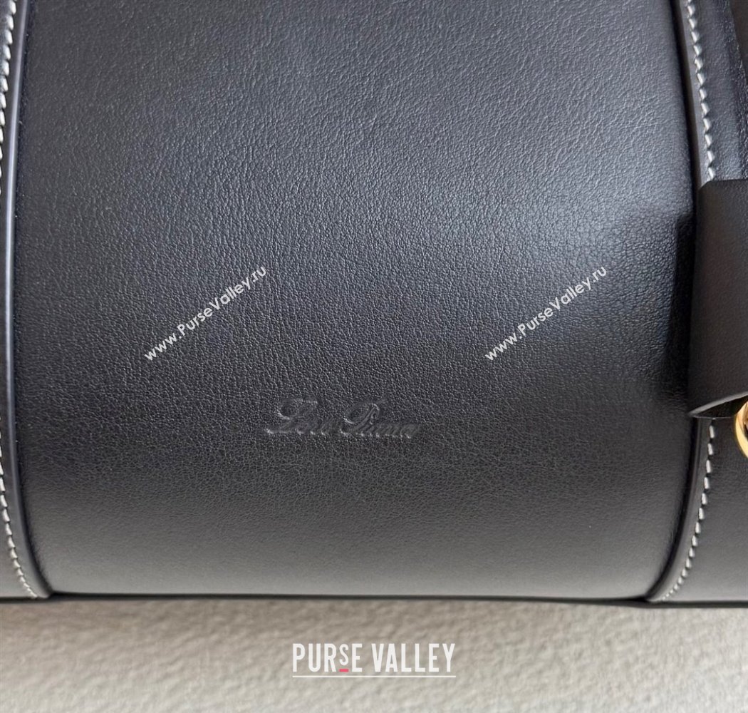 Loro Piana Loom Top Handle bag L25 in Smooth Calfskin Leather Black 2025 0925 (XLU-250925097)