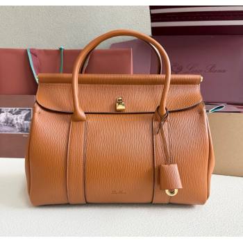 Loro Piana Loom Top Handle bag L32 in Textured Calfskin Leather Brown 2025 0925 (XLU-250925098)