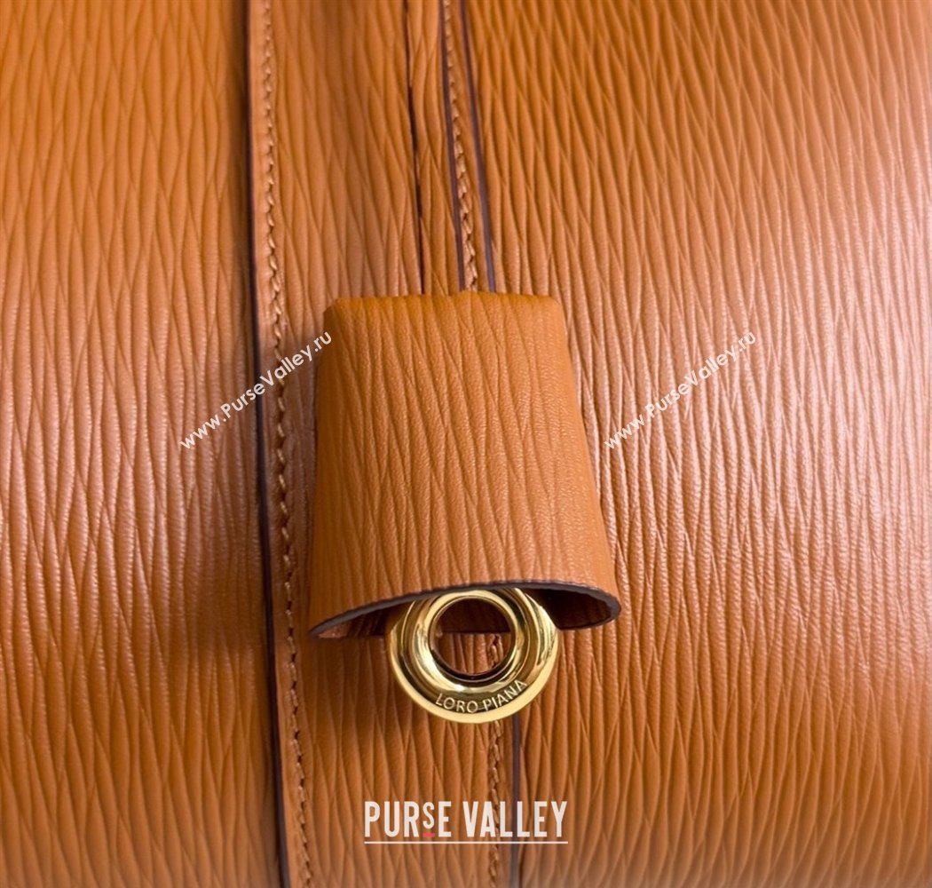 Loro Piana Loom Top Handle bag L32 in Textured Calfskin Leather Brown 2025 0925 (XLU-250925098)