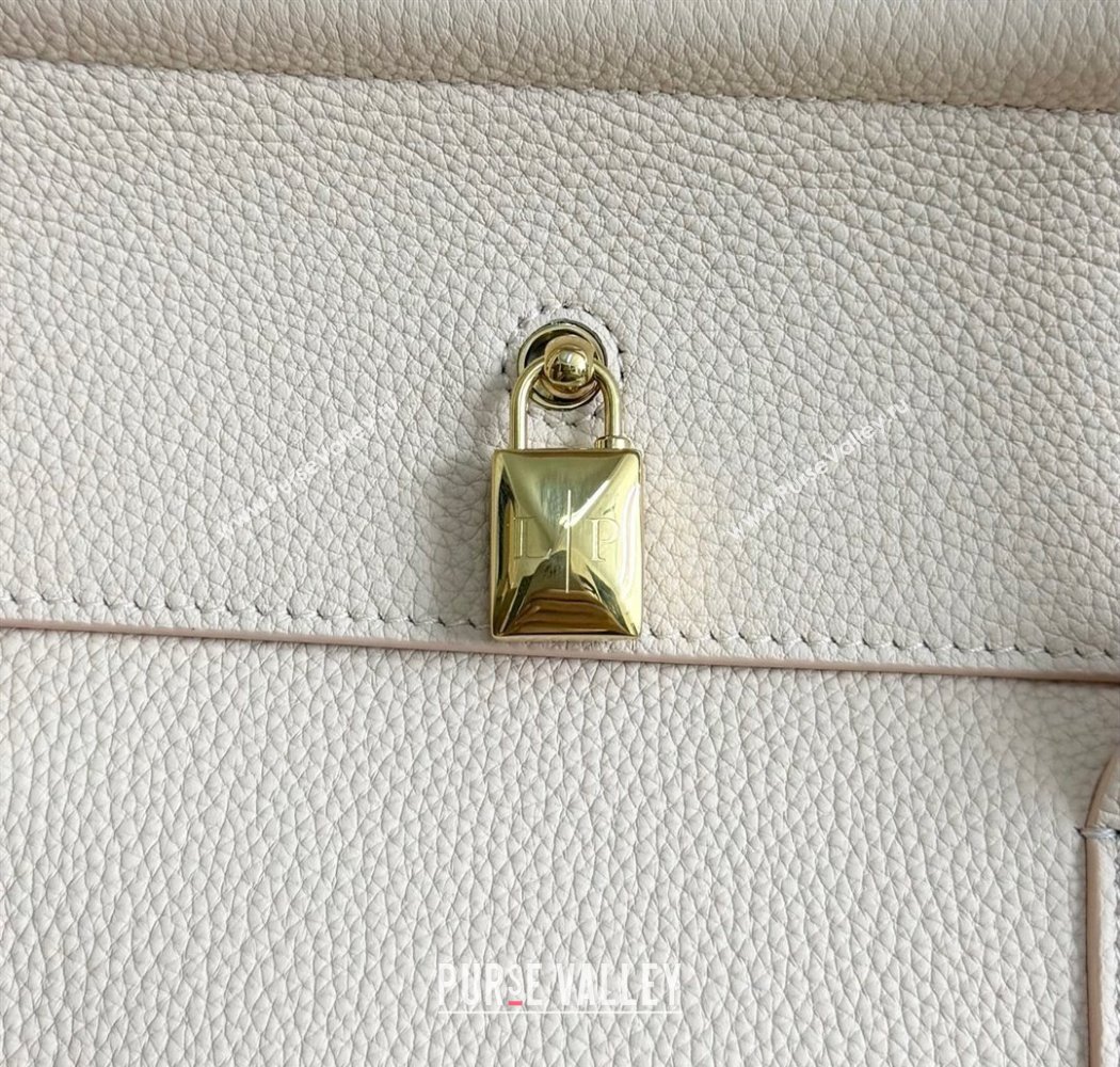 Loro Piana Loom Top Handle bag L32 in Grained Calfskin Leather Cream Honey Pink 2025 0925 (XLU-250925099)