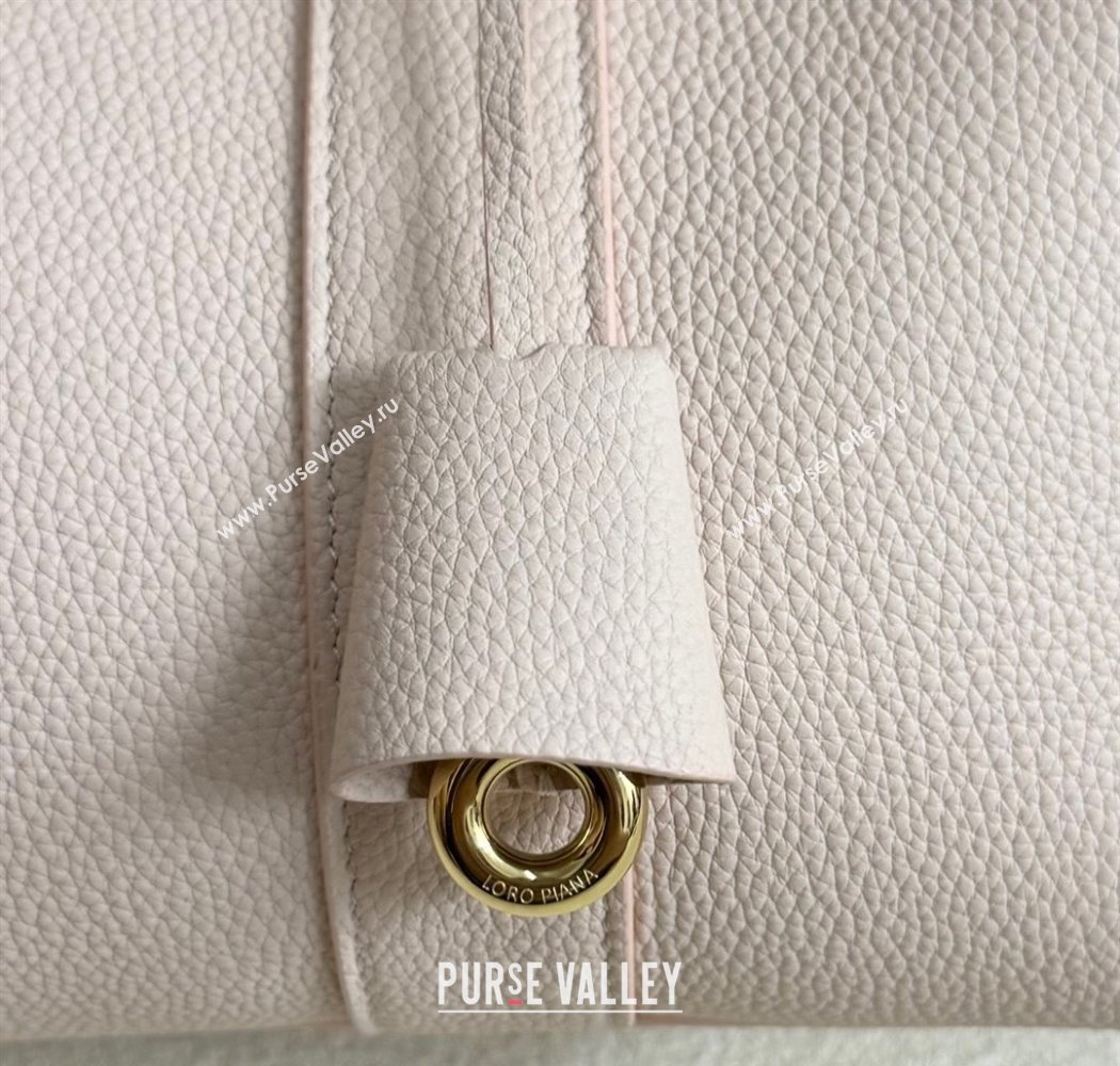 Loro Piana Loom Top Handle bag L32 in Grained Calfskin Leather Cream Honey Pink 2025 0925 (XLU-250925099)