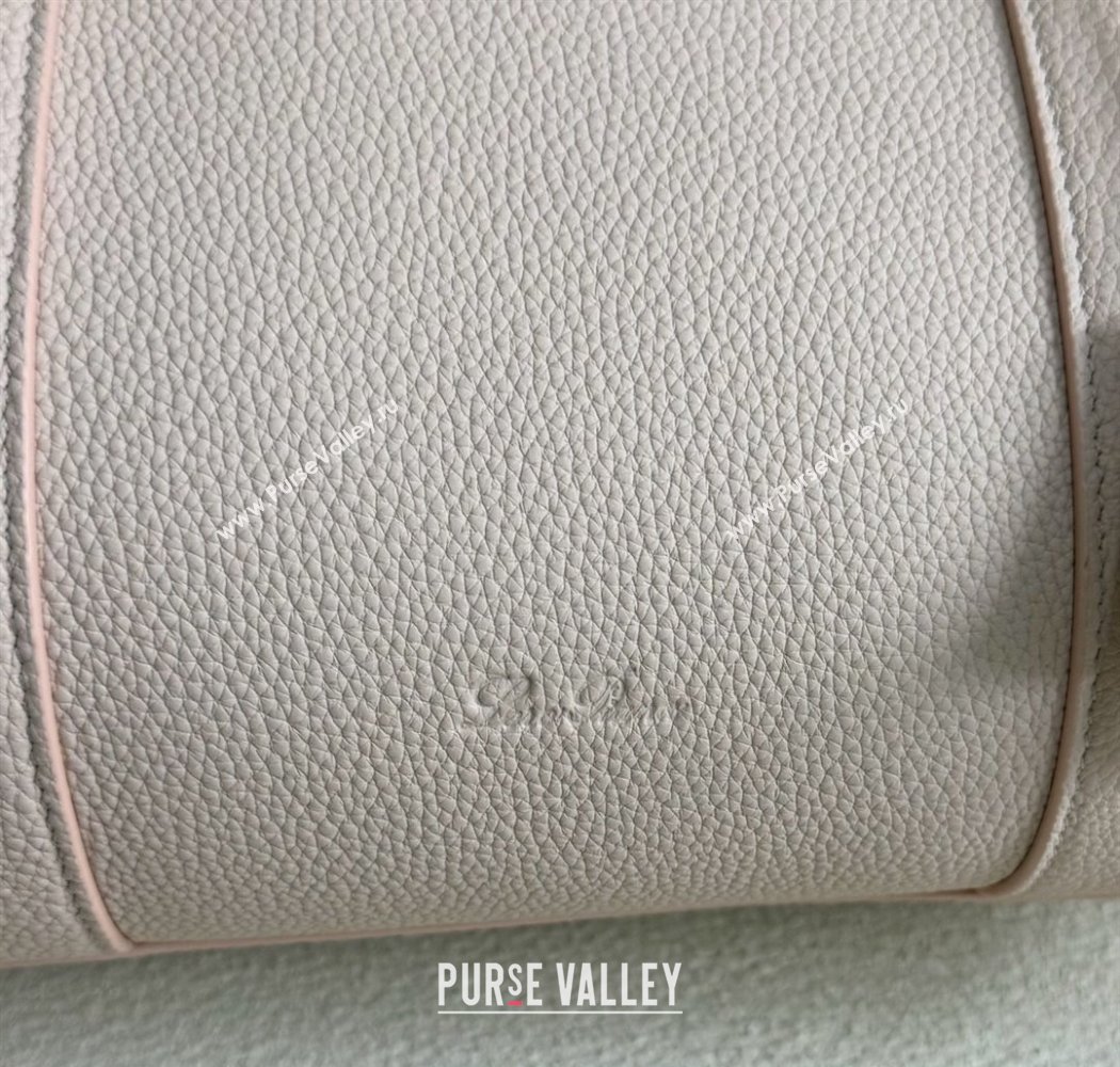 Loro Piana Loom Top Handle bag L32 in Grained Calfskin Leather Cream Honey Pink 2025 0925 (XLU-250925099)