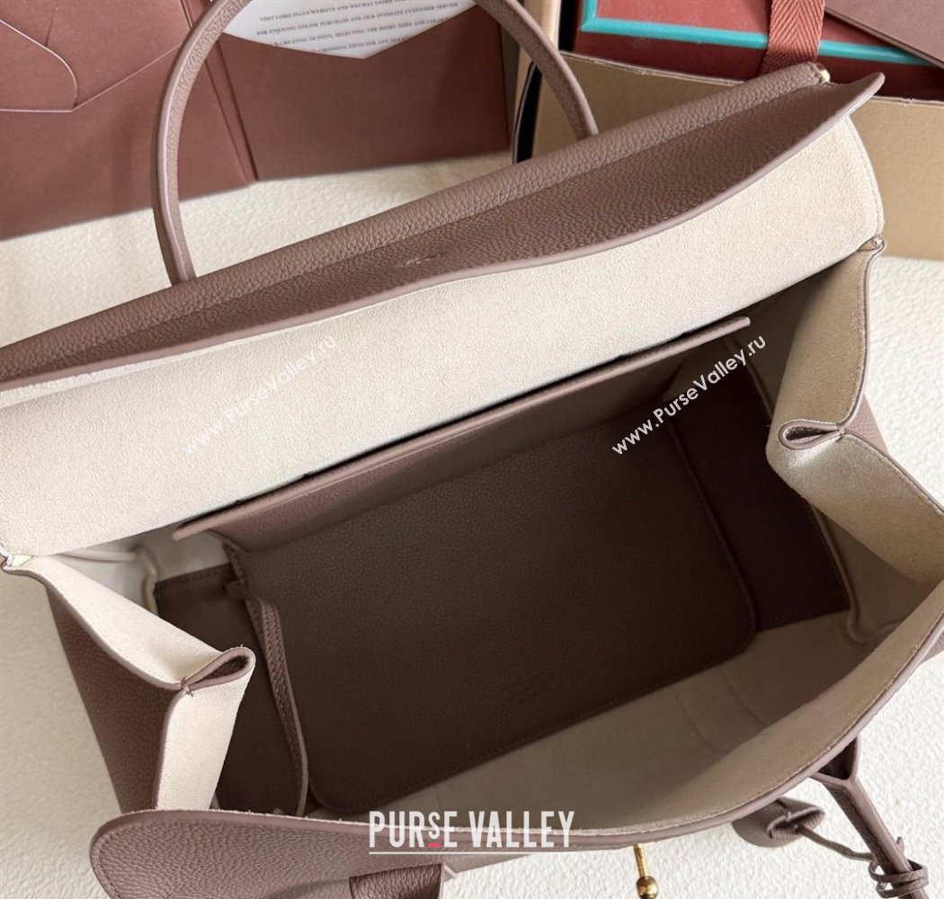 Loro Piana Loom Top Handle bag L32 in Grained Calfskin Leather Rock Grey 2025 0925 (XLU-250925100)