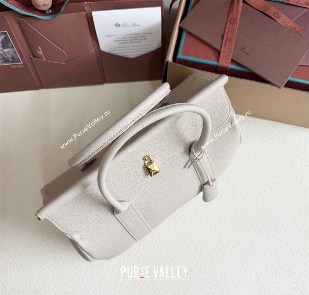 Loro Piana Loom Top Handle bag L32 in Grained Calfskin Leather Light Beige 2025 0925 (XLU-250925101)