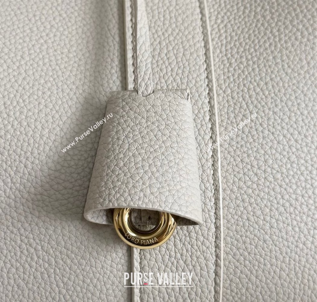 Loro Piana Loom Top Handle bag L32 in Grained Calfskin Leather Light Beige 2025 0925 (XLU-250925101)
