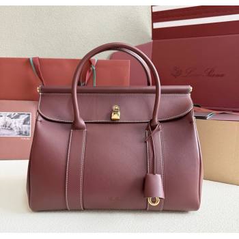 Loro Piana Loom Top Handle bag L32 in Smooth Calfskin Leather Smoke Caramel 2025 0925 (XLU-250925102)