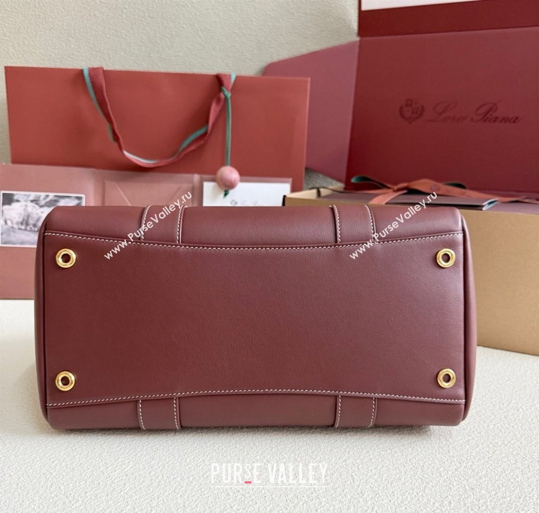 Loro Piana Loom Top Handle bag L32 in Smooth Calfskin Leather Smoke Caramel 2025 0925 (XLU-250925102)