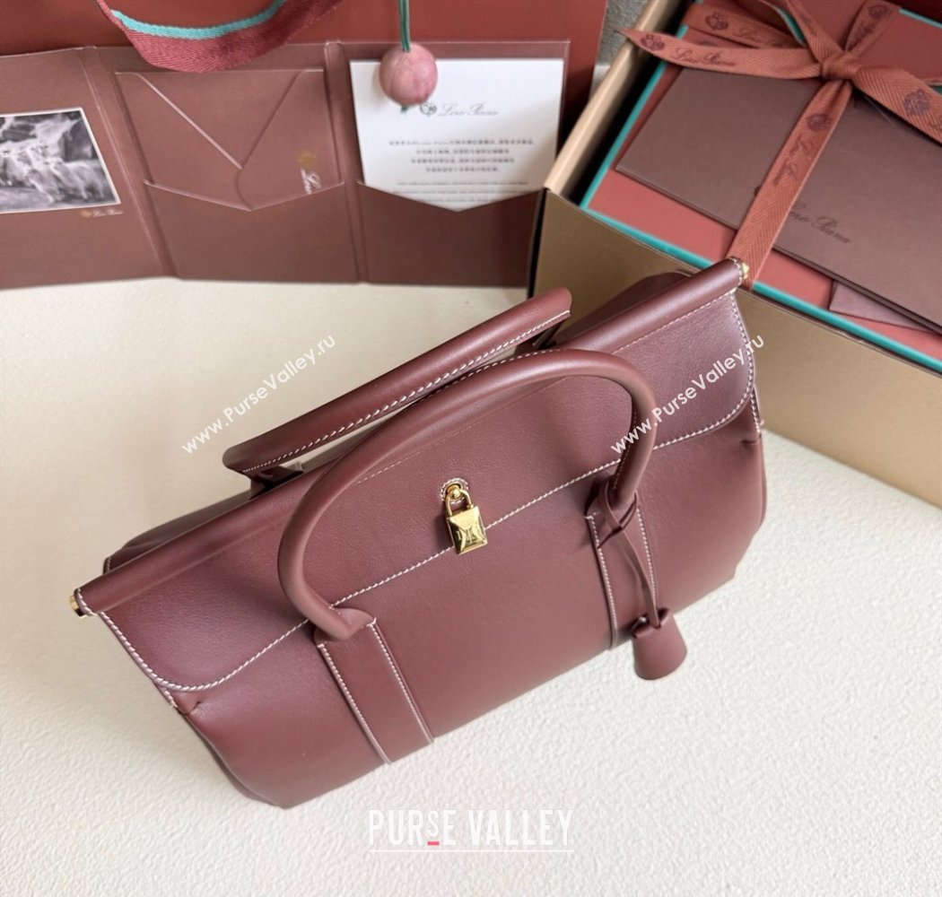 Loro Piana Loom Top Handle bag L32 in Smooth Calfskin Leather Smoke Caramel 2025 0925 (XLU-250925102)