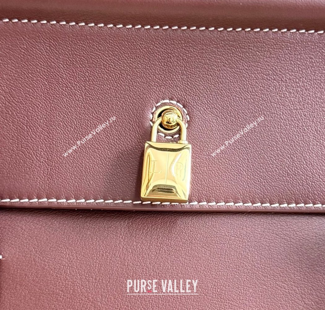 Loro Piana Loom Top Handle bag L32 in Smooth Calfskin Leather Smoke Caramel 2025 0925 (XLU-250925102)