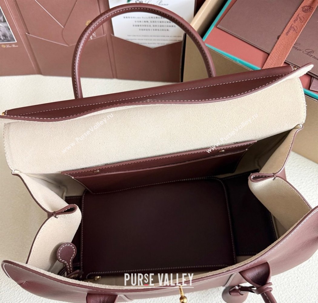 Loro Piana Loom Top Handle bag L32 in Smooth Calfskin Leather Smoke Caramel 2025 0925 (XLU-250925102)