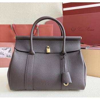 Loro Piana Loom Top Handle bag L32 in Grained Calfskin Leather Coffee Brown 2025 0925 (XLU-250925103)