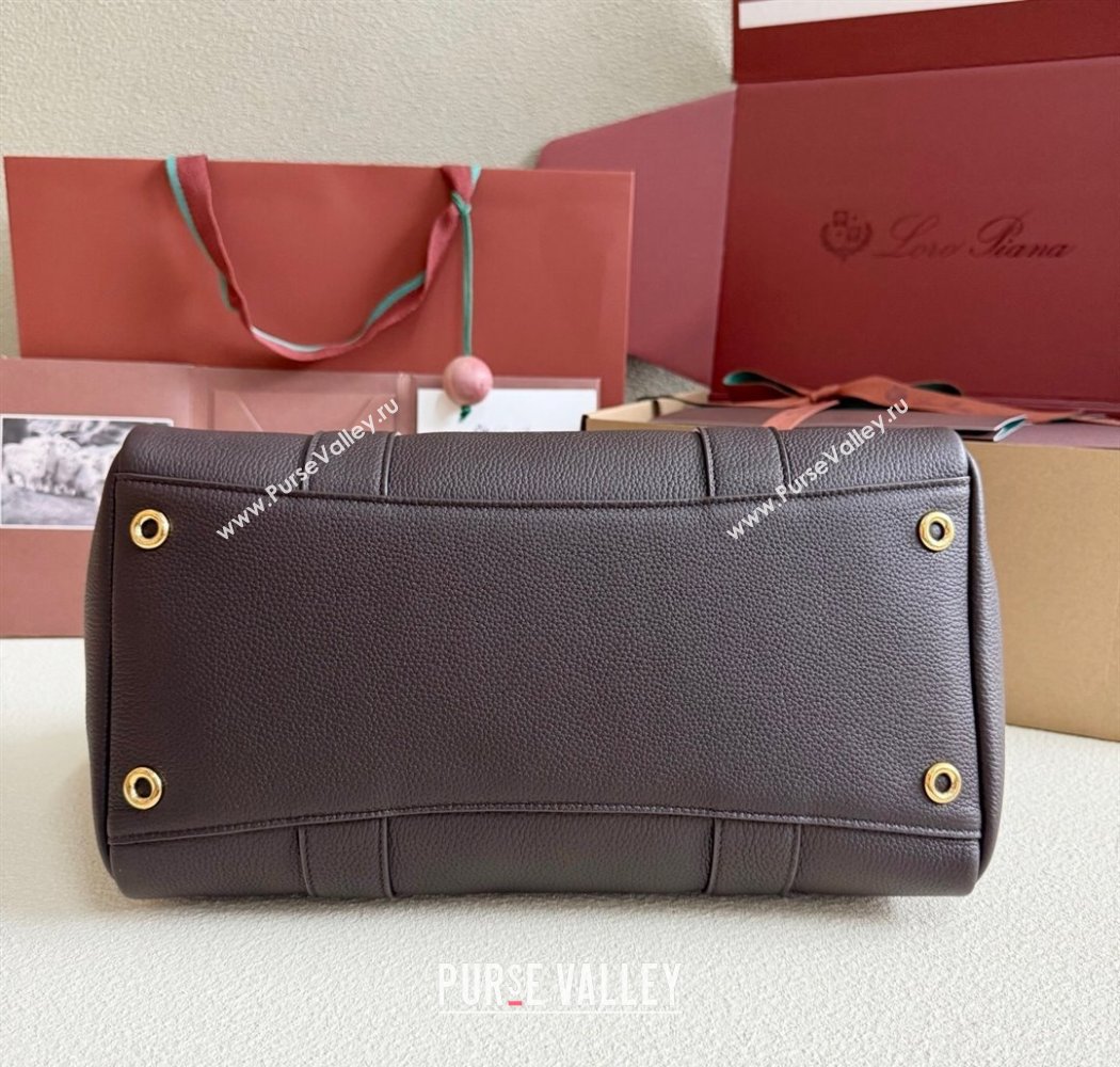 Loro Piana Loom Top Handle bag L32 in Grained Calfskin Leather Coffee Brown 2025 0925 (XLU-250925103)