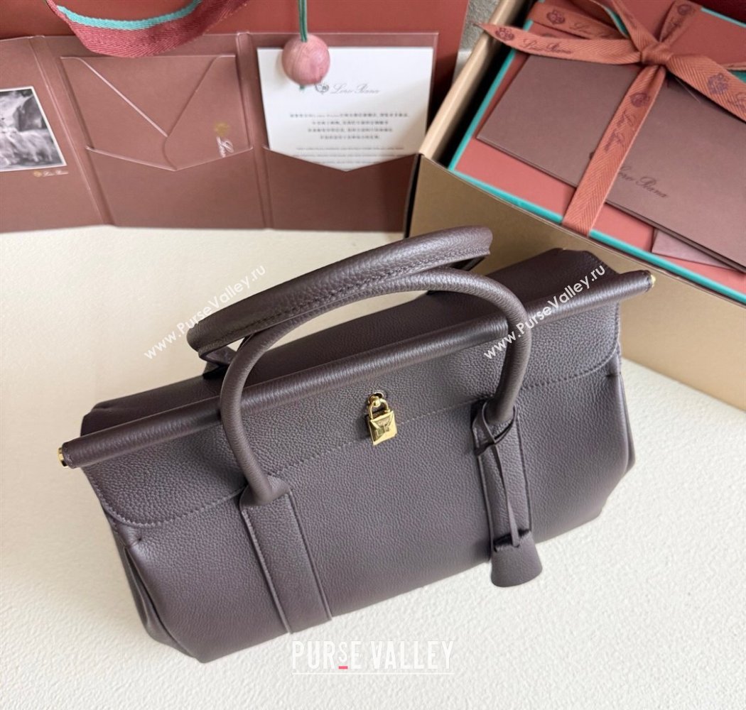 Loro Piana Loom Top Handle bag L32 in Grained Calfskin Leather Coffee Brown 2025 0925 (XLU-250925103)