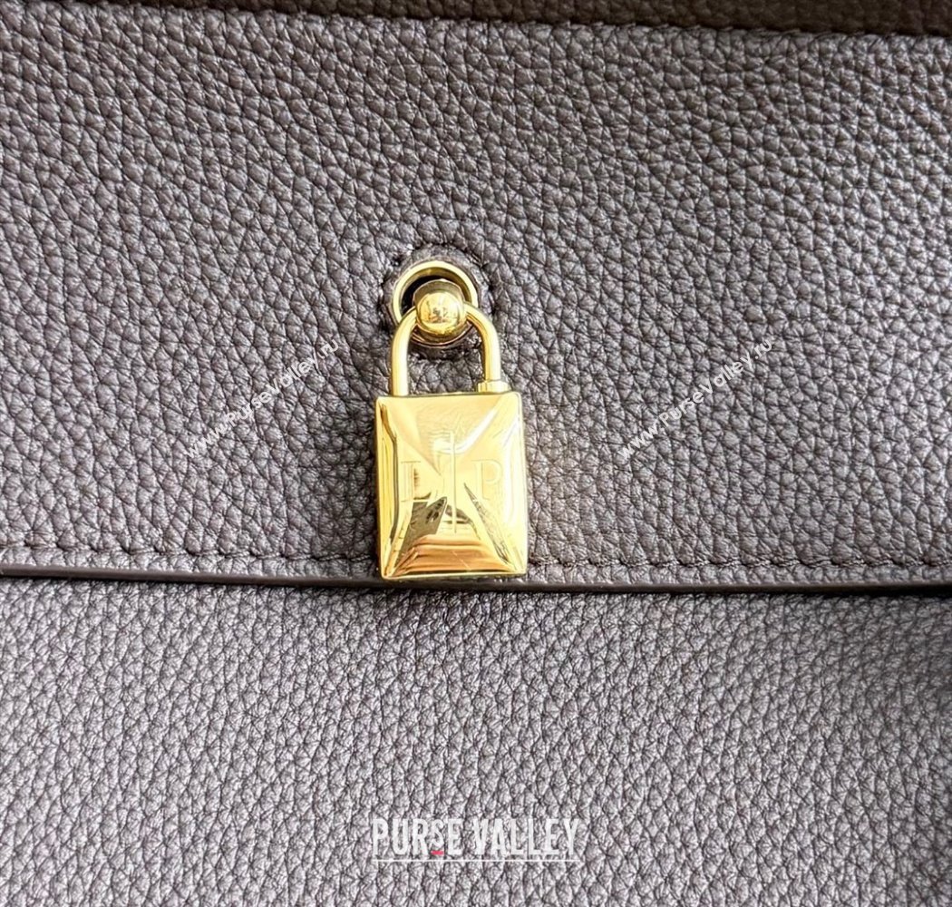 Loro Piana Loom Top Handle bag L32 in Grained Calfskin Leather Coffee Brown 2025 0925 (XLU-250925103)