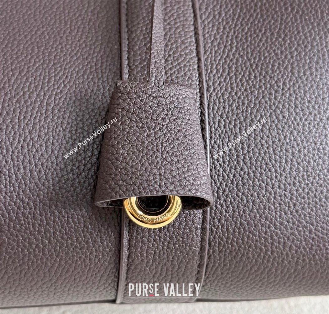 Loro Piana Loom Top Handle bag L32 in Grained Calfskin Leather Coffee Brown 2025 0925 (XLU-250925103)