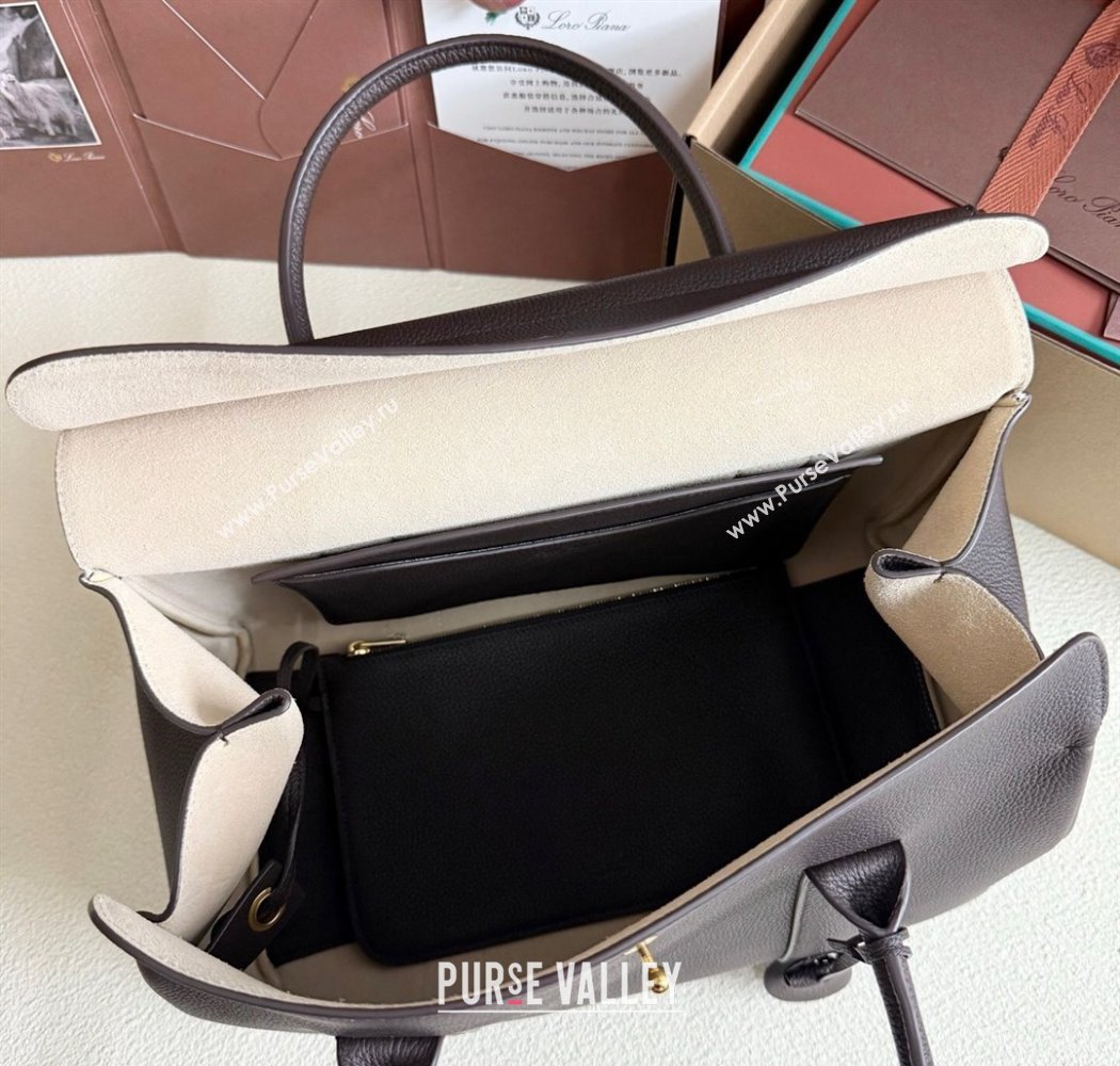 Loro Piana Loom Top Handle bag L32 in Grained Calfskin Leather Coffee Brown 2025 0925 (XLU-250925103)