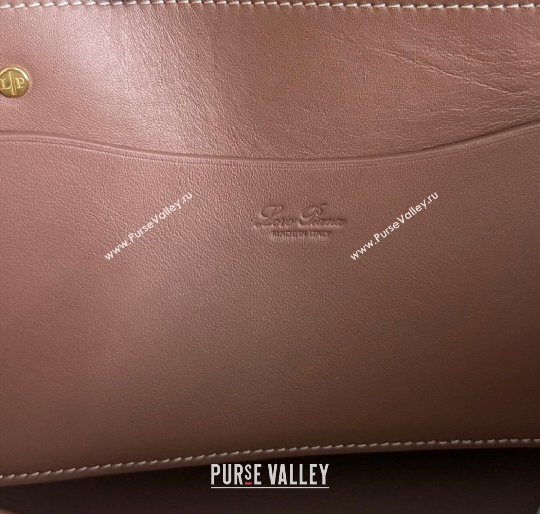 Loro Piana Loom Top Handle bag L32 in Canvas and Calfskin Leather Caramel Brown 2025 0925 (XLU-250925104)