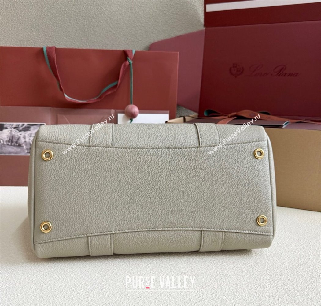 Loro Piana Loom Top Handle bag L32 in Grained Calfskin Leather Dry Artemisia 2025 0925 (XLU-250925106)