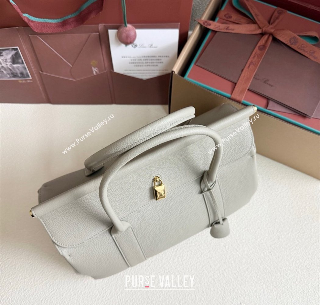 Loro Piana Loom Top Handle bag L32 in Grained Calfskin Leather Dry Artemisia 2025 0925 (XLU-250925106)