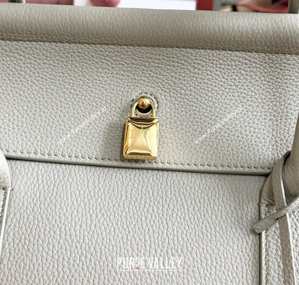 Loro Piana Loom Top Handle bag L32 in Grained Calfskin Leather Dry Artemisia 2025 0925 (XLU-250925106)